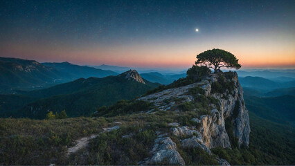 Paysage clair de Lune