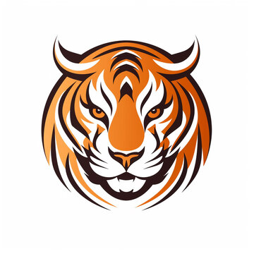 tiger logo, vector graphic, on white background.