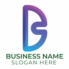 b letter gradient abstract vector logo design