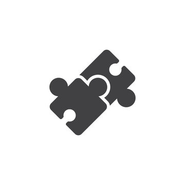 recommend clip art: Connected puzzle pieces vector icon