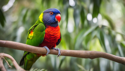 Photo of a parrot in the jungle, wild photography