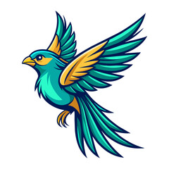 illustration of a bird, Vector illustration of flying bird. Flying bird logo. Fly on the wings of a bird.