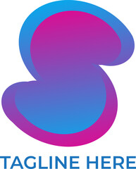 S letter bold gradient logo design vector