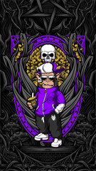 awesome cool monkey illustration for your print project