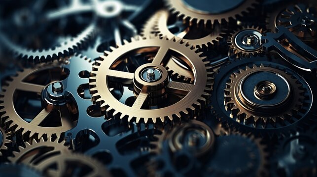 Gears mechanism on panoramic business background: symbolizing success and efficiency

 - Powered by Adobe