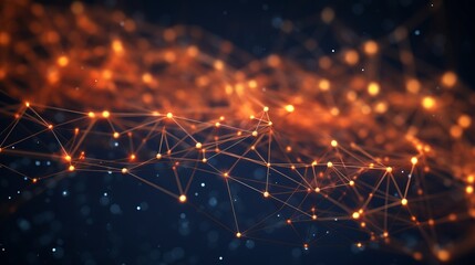 Dynamic ai technology: abstract network of connected dots and lines in 3d rendering

