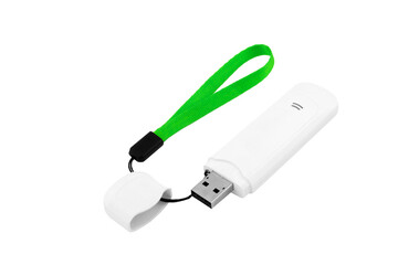 white wireless usb modem 3g 4g 5g isolated on white