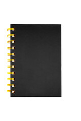 business concept Collection of black notepad with golden spiral