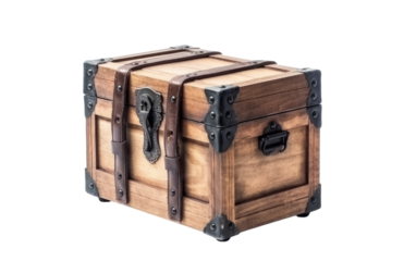 Wooden Box With Lock. A wooden box secured with a lock, waiting to be opened.