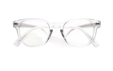 Clear Glasses. pair of clear glasses placed on a plain Transparent background.