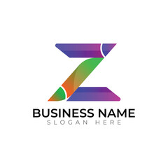 z letter abstract gradient vector logo design