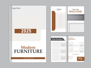 Professional furniture Catalog Design Template.