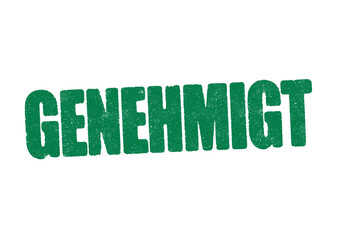 Vector illustration of the word Genehmigt (Approved in German) in green ink stamp