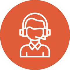 Person with headset symbolizing communication Icon