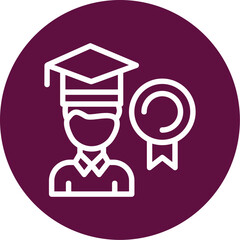 Person with a graduation cap for achievement Icon