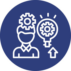 Person with a lightbulb for ideas Icon