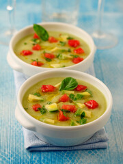 Zucchini and avocado soup.
