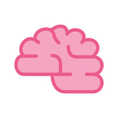 Brain vector flat icon. Isolated  human mind, giving head sign emoji sticker design.