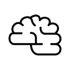 Brain vector flat icon. Isolated  human mind, giving head sign emoji sticker design.