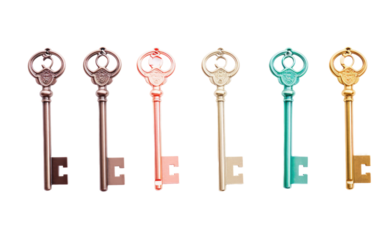 Row of Keys. A photo showcasing a straight line of keys.