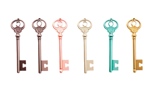 Row of Keys. A photo showcasing a straight line of keys.