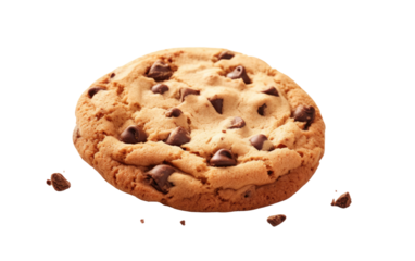 Chocolate Chip Cookie With a Bite. A close up photo of a chocolate chip cookie with a distinct bite taken out of it.