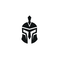 Spartan helmet logo icon vector illustration