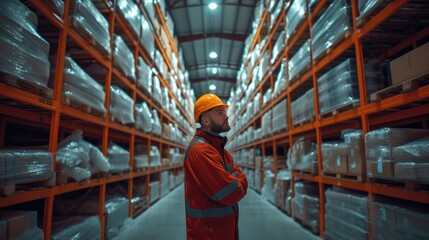 A worker scanning to enter vary strong at a secure storage area within a factory. Generative AI.