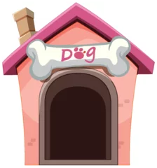 Foto op Plexiglas Kinderen Vector illustration of a cute doghouse