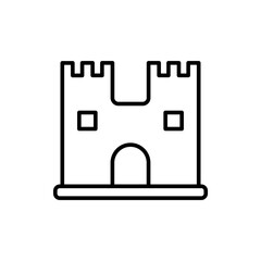 Fortress outline icons, minimalist vector illustration ,simple transparent graphic element .Isolated on white background