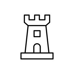 Fortress outline icons, minimalist vector illustration ,simple transparent graphic element .Isolated on white background