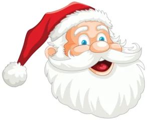Foto op Plexiglas Kinderen Cartoon Santa Claus face with festive red hat