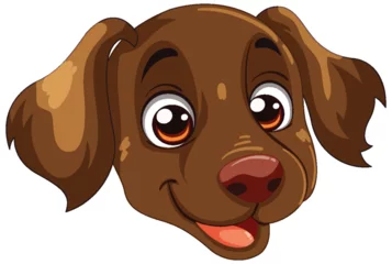 Foto op Plexiglas Kinderen Vector graphic of a cheerful brown dog's face