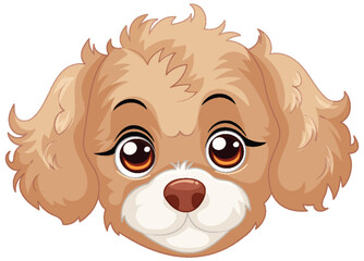 Cute vector illustration of a brown puppy's face