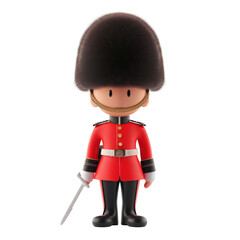3D character British soldier London icons
