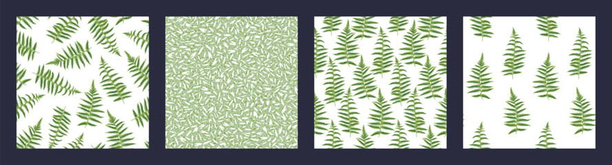 Set of seamless patterns print with vector hand drawn creative, artistic  branch , fern, abstract texture print,   spots, dot. Templates for design, fabric, fashion, textile