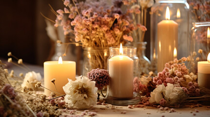 Home decor with dried flowers