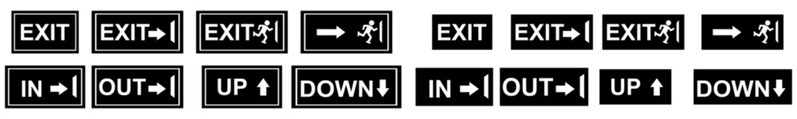 Exit emergency sign with human figure - obrazy, fototapety, plakaty