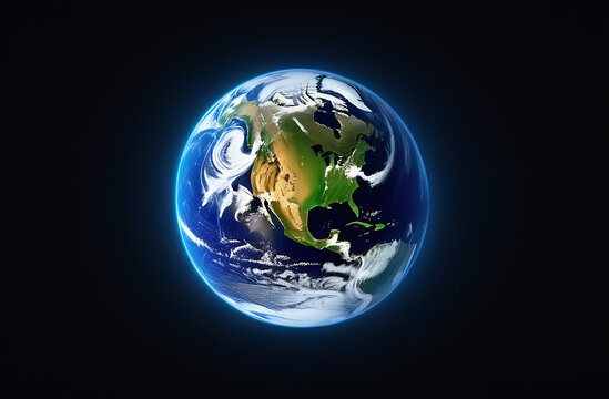 Day half of the Earth from space. Earth day concept