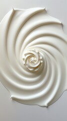 The cream is twisted into a spiral