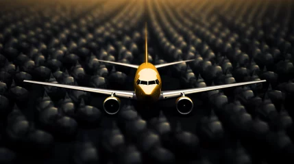 Photo sur Plexiglas Ancien avion Golden leader airplane in a crowd