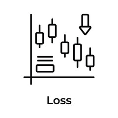 Rescission chart in modern design style, concept of business loss