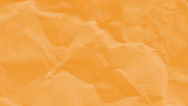 lite orange crumpled paper background texture. Stop motion animation. Seamless looping
