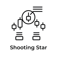 Shooting star icon in modern style, trading related vector