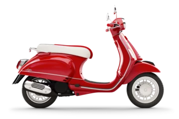 Selbstklebende Fototapeten Red scooter motorcycle isolated from white or transparent background © Miquel