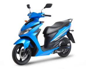 Blue scooter motorcycle isolated from white or transparent background