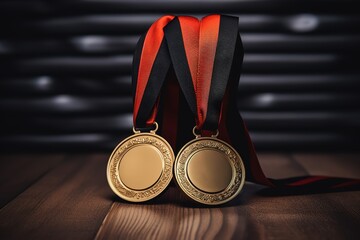 medal on black background