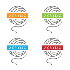 Acrylic yarn- vector, icon, sign.