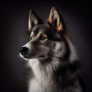 Majestic East Siberian Laika Portrait in Professional Studio