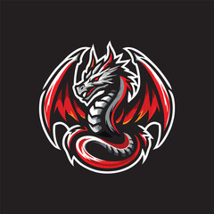 dragon logo designed in an esports style